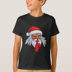 Afroamerikanischer Weihnachtsmann Weihnachtsfeier T-Shirt