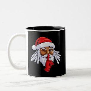 Afroamerikanischer Weihnachtsmann Weihnachtsfeier Zweifarbige Tasse