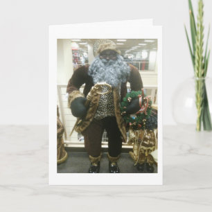 AFROAMERIKANISCHER WEIHNACHTSMANN WÜNSCHE FEIERTAGSKARTE