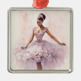 Afroamerikanischer ZuckerPlum Lila Floral Tutu Ornament Aus Metall