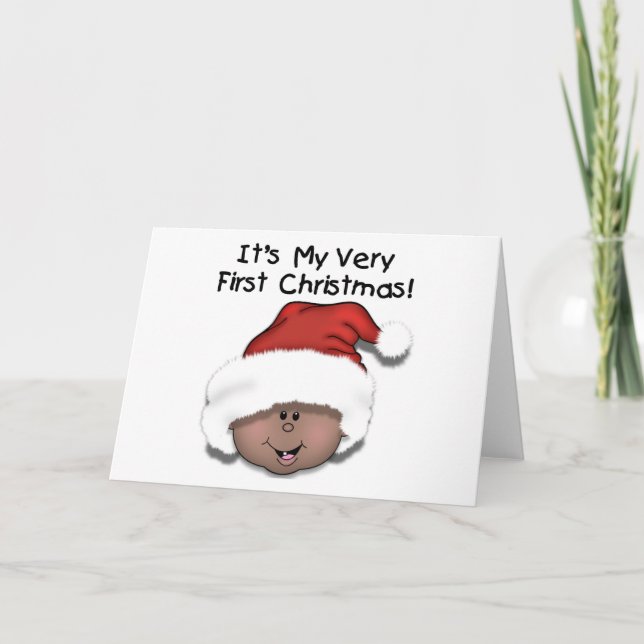 Afroamerikanisches Baby 1. Weihnachten (Vorderseite)