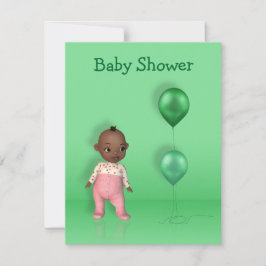 Afroamerikanisches Baby-Girl-Baby-Dusche Einladung