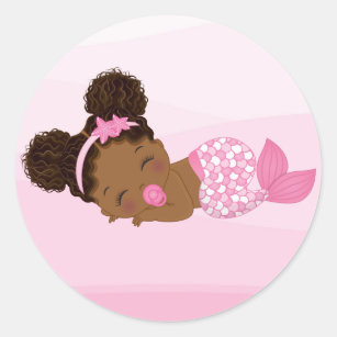 Afroamerikanisches Baby Girl, Baby Mermaid Sticker
