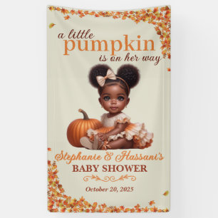Afroamerikanisches Baby Girl Pumpkin Baby Dusche Banner