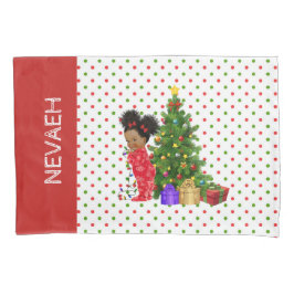 Afroamerikanisches Baby-Mädchen Weihnachtspillowca Kissenbezug