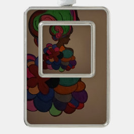 Afroamerikanisches Feen-Rahmen-Ornament Rahmen-Ornament Silber