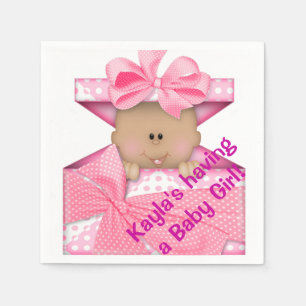 Afroamerikanisches Girl-Baby-Duschpapier Napkins Serviette