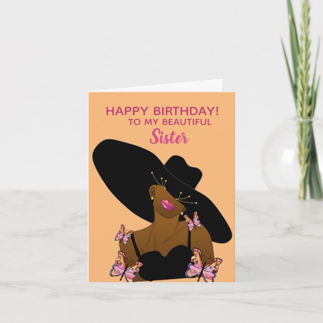 Afroamerikanisches Glück zum Geburtstag Karte (Vorderseite)
