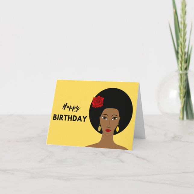 Afroamerikanisches Glück zum Geburtstag Karte (Vorderseite)