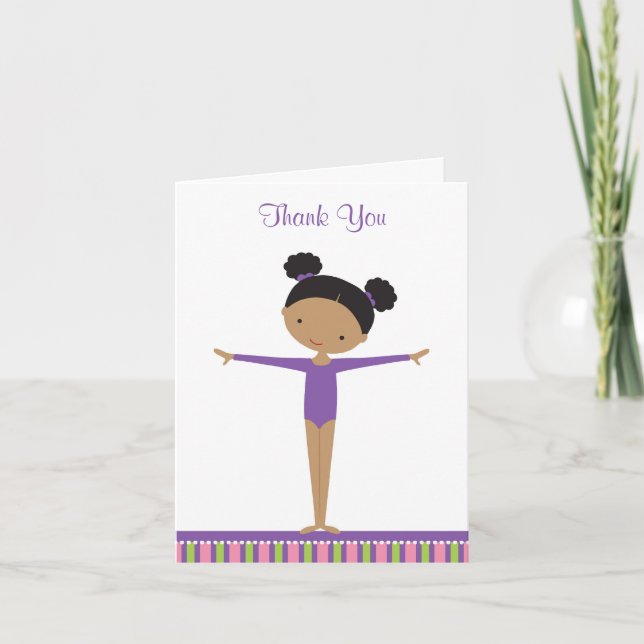 Afroamerikanisches Gymnast Vielen Dank für Ihre An Dankeskarte (Vorderseite)