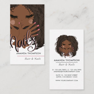 Afroamerikanisches Haar und Nägel Schönheitssalon  Visitenkarte