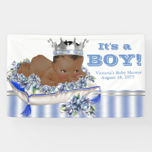 Afroamerikanisches Prinz-Baby-Shower-Banner Banner