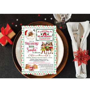 Afroamerikanisches Vintage-Frühstück mit Santa Einladung