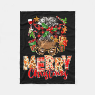 Afroamerikanisches Weihnachten Afro Schwarzes Xmas Fleecedecke