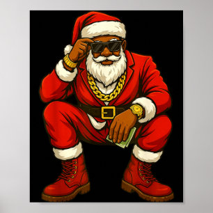 Afroamerikanisches Weihnachten Lustiges Afroamerik Poster