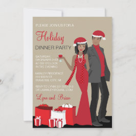 Afroamerikanisches Weihnachtsessen Party Einladung