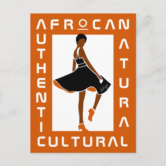 AFRoCA ist Afro plus Afrika Hübsch Schwarze Frau Postkarte (Vorderseite)