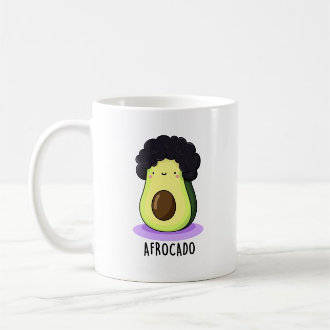 Afrocado Funny Avocado mit Afro Puff Kaffeetasse (Links)