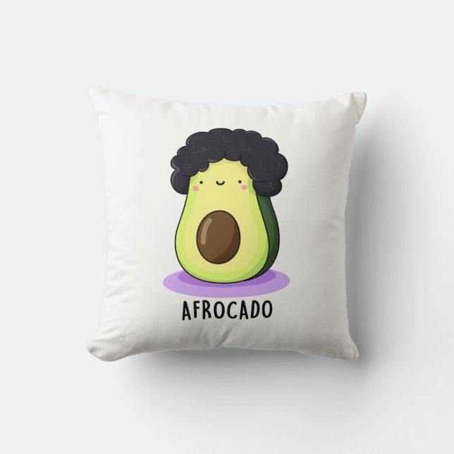 Afrocado Funny Avocado mit Afro Puff Kissen (Vorderseite)