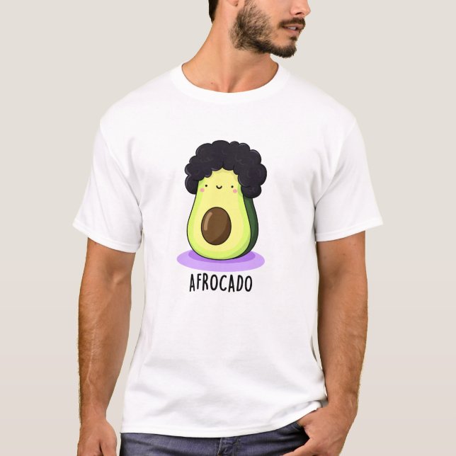 Afrocado Funny Avocado mit Afro Puff T-Shirt (Vorderseite)