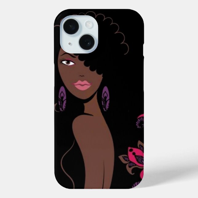 Afrocenic Beauty iPhone 15 Coque (Verso)