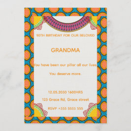 Afrocentric Birthday Invitation | Ankara Pattern  Einladung