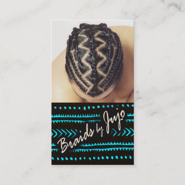 Afrocentric Braids - African Cornrows Hair Stylist Visitenkarte (Vorderseite)