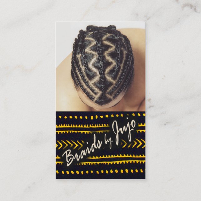 Afrocentric Braids - African Cornrows Hair Stylist Visitenkarte (Vorderseite)