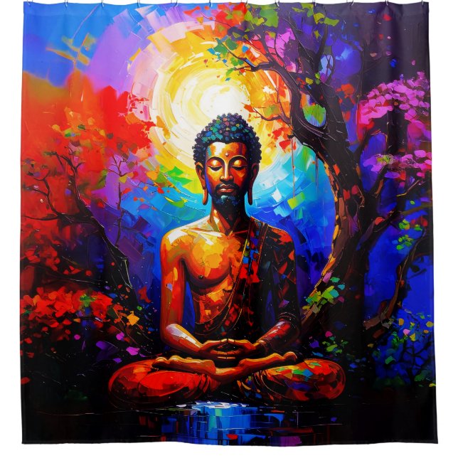Afrocentric buddhacore 001 duschvorhang (Vorderseite)
