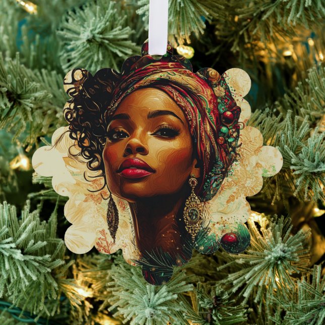 Afrocentric Christmas Queen Ornament Karte (Insitu (Baum))