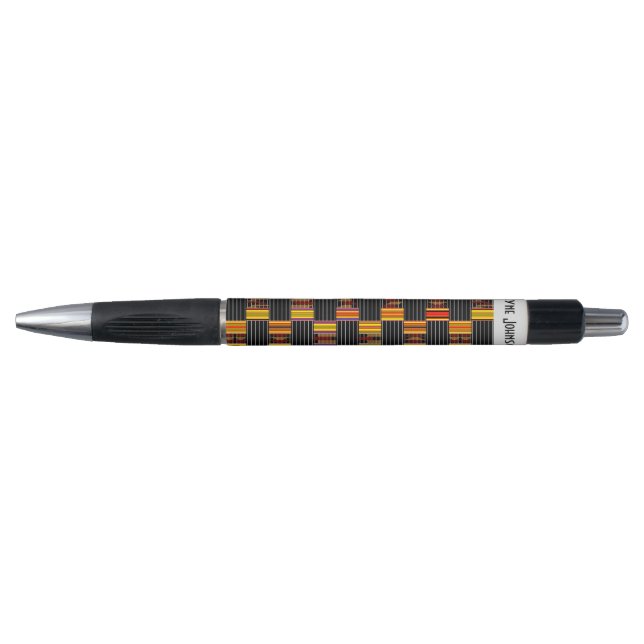Afrocentric Colorful Black Pinstricha Kugelschreiber (Vorderseite)