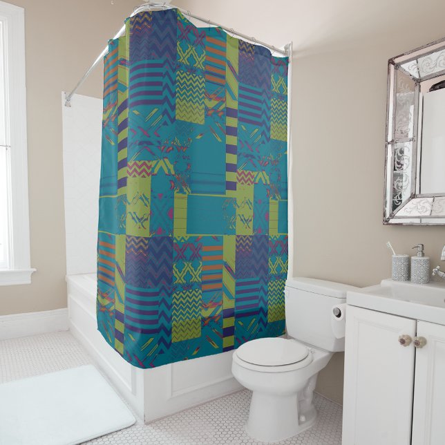 Afrocentric Geometric Print Shower Curtain  Duschvorhang (Von Creator hochgeladen)