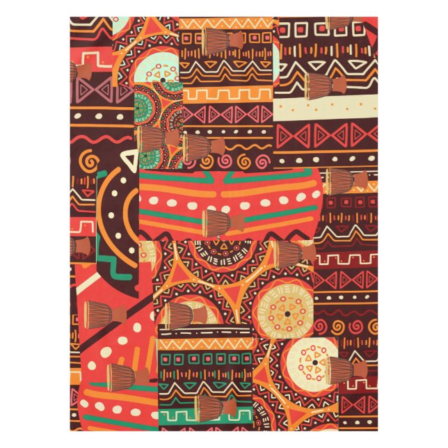 Afrocentric Kente Tribal Muster Dekoration Tischdecke (Vorderseite)