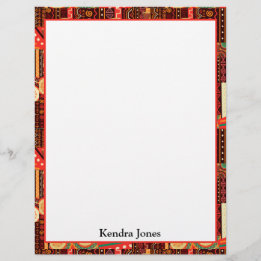 Afrocentric Kente Tribal Muster Notepad Briefbogen