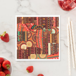 Afrocentric Kente Tribal Pattern Enclosure Card Serviette