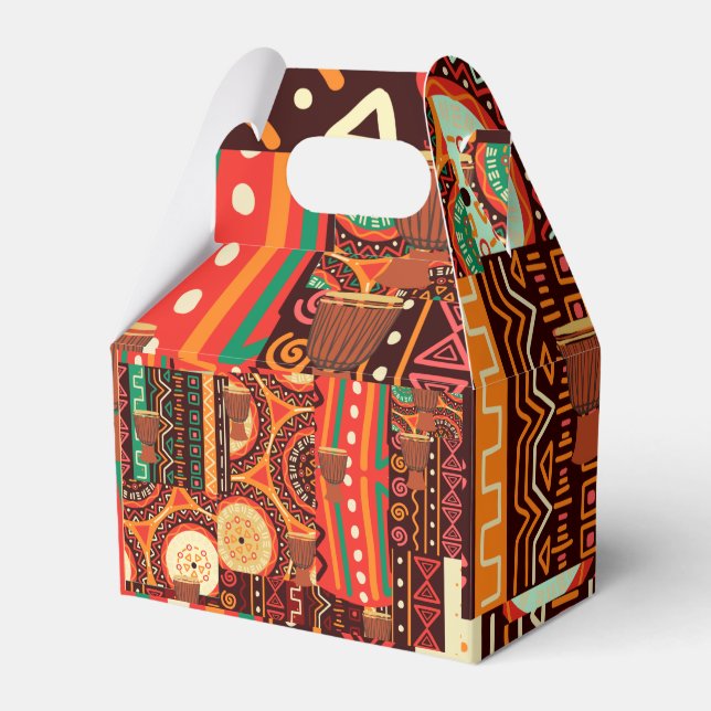 Afrocentric Kente Tribal Pattern Geschenkschachtel (Vorderseite)