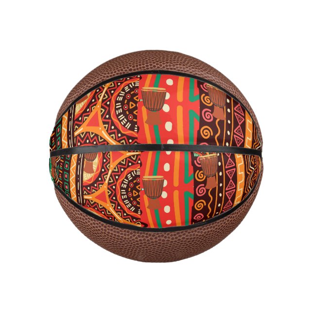 Afrocentric Kente Tribal Pattern Mini Basketball (Vorderseite)