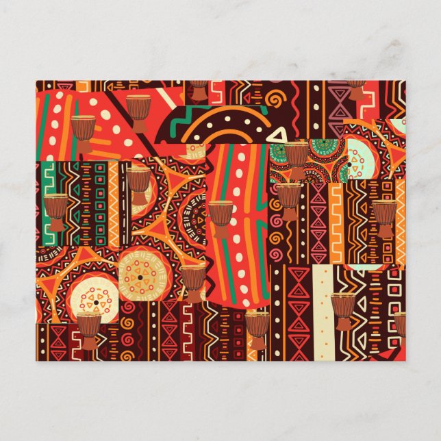 Afrocentric Kente Tribal Pattern Postkarte (Vorderseite)