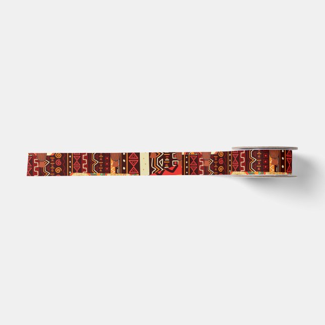 Afrocentric Kente Tribal Pattern Satinband (Vorderseite)