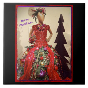 Afrocentric Kleiderform-Mannequin-Weihnachtsbaum Fliese