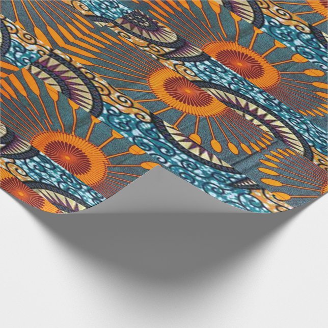 Afrocentric Motif Print Geschenkpapier (Ecke)