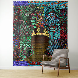 Afrocentric Young Boy King Wandteppich