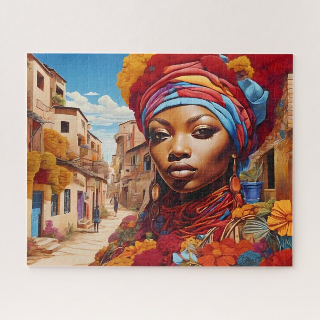 Afrofuturismus : Lebhaftes afrikanisches Schönheit (Horizontal)