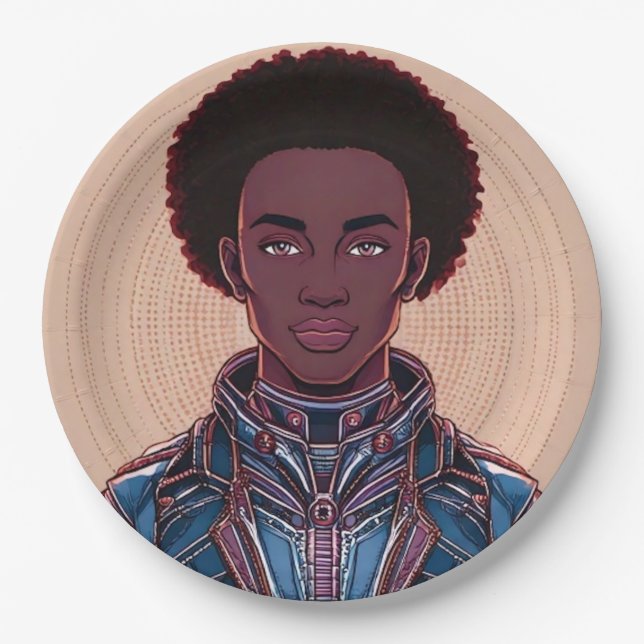 Afrofuturist King 12" Papierplatte Pappteller (Vorderseite)