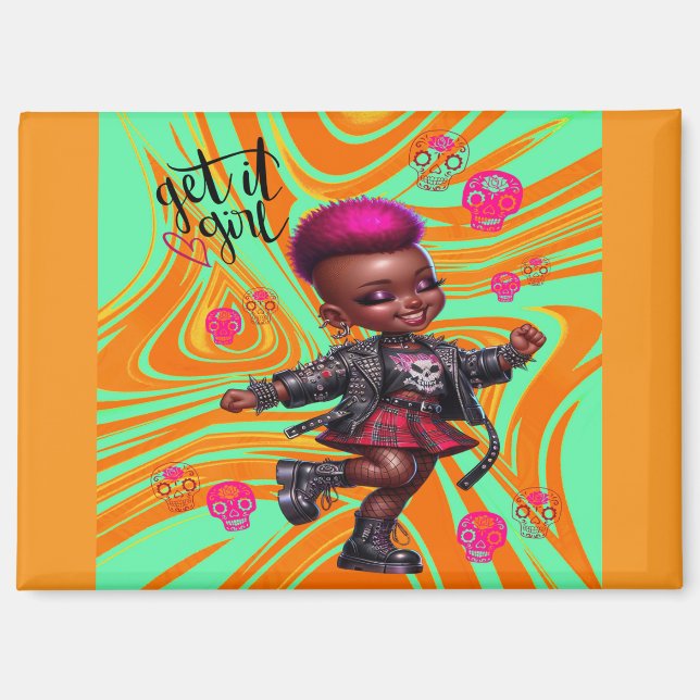Afropunk Get It Girl Orange Magnet (Recto)