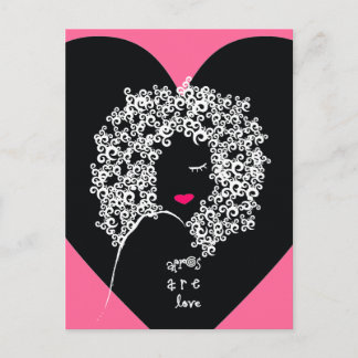 Afros sind Liebe-Postkarte Postkarte