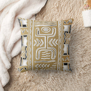 Afrozentric Kuba Cloth Geometric Tance Motif Kissen