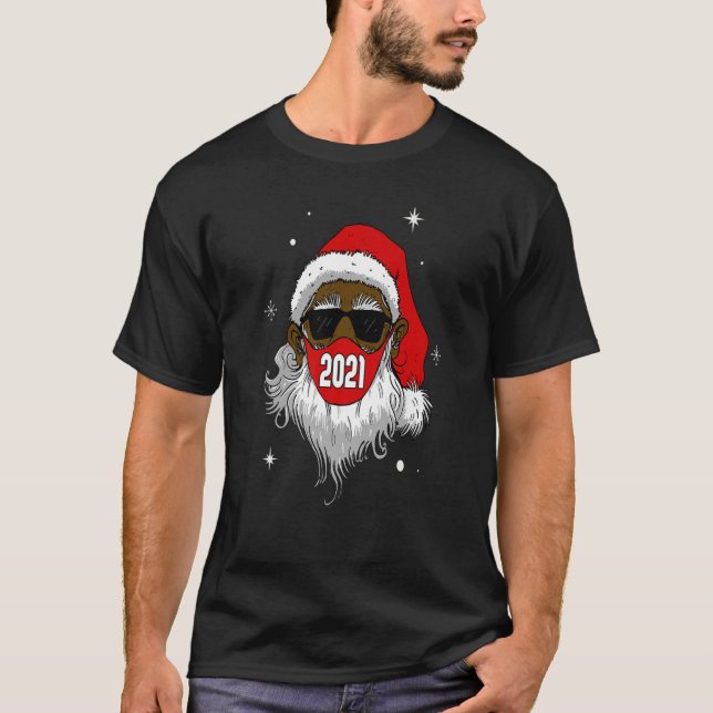 Afrozentrisch-amerikanischer Weihnachtsmann T-Shirt (Vorderseite)