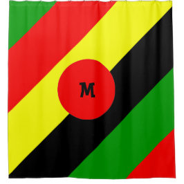 Afrozentrisch mit Monogramm Duschvorhang
