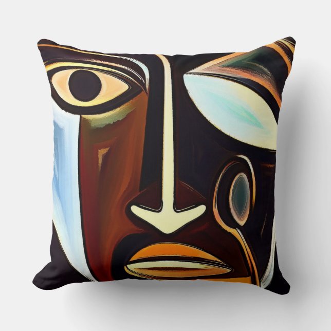 Afrozentrische Abstrakte Kunst Kissen (Vorderseite)